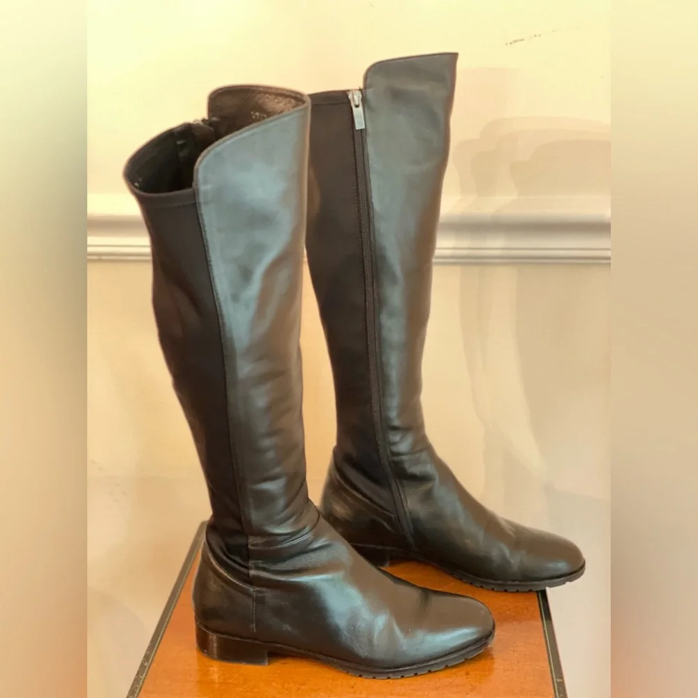Bruno Premi Black Leather Knee Boots - Picture 2 of 8